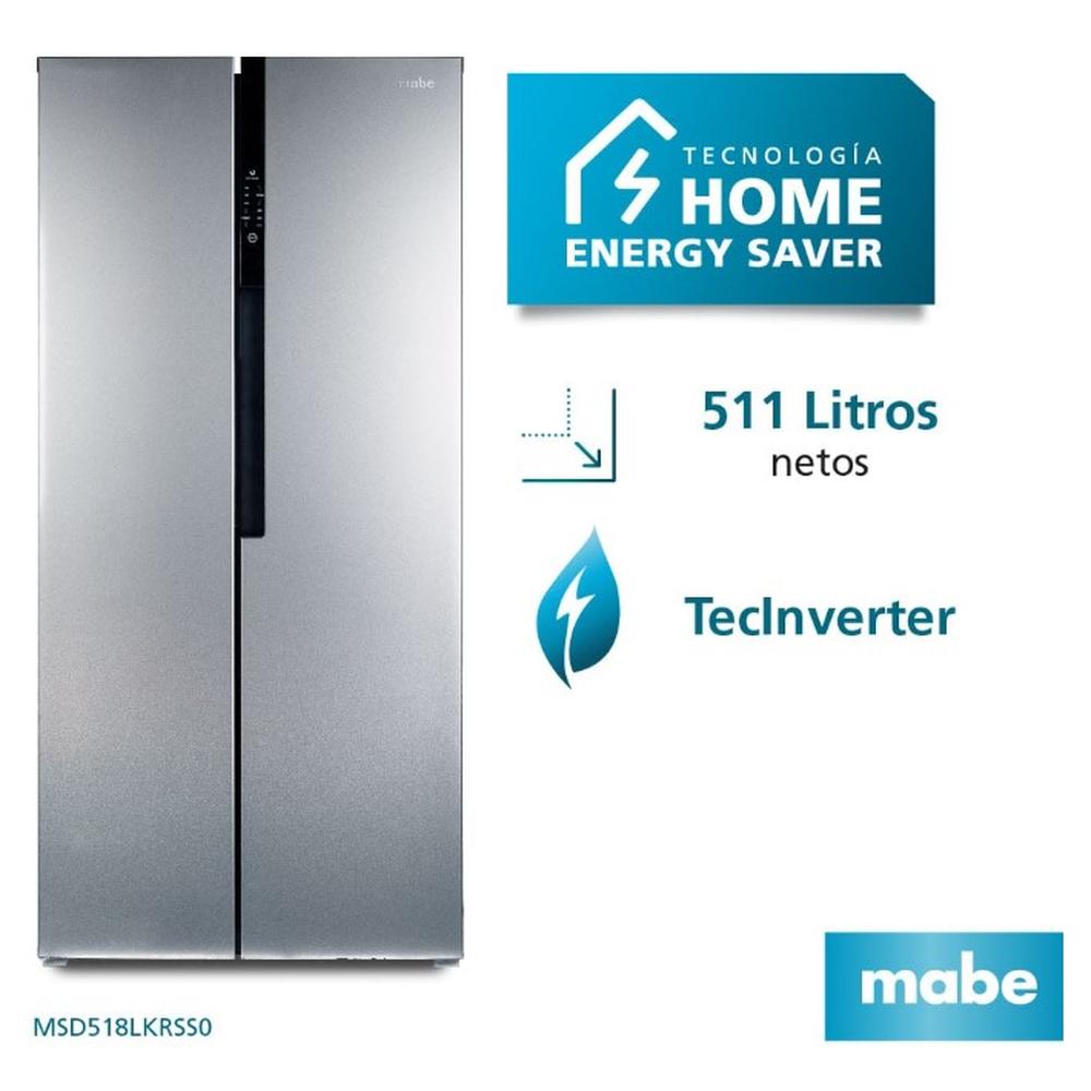 REFRIGERADORA MABE SIDE BY SIDE NO FROST INVERTER 511 LTS (MSD518LKRSS0)