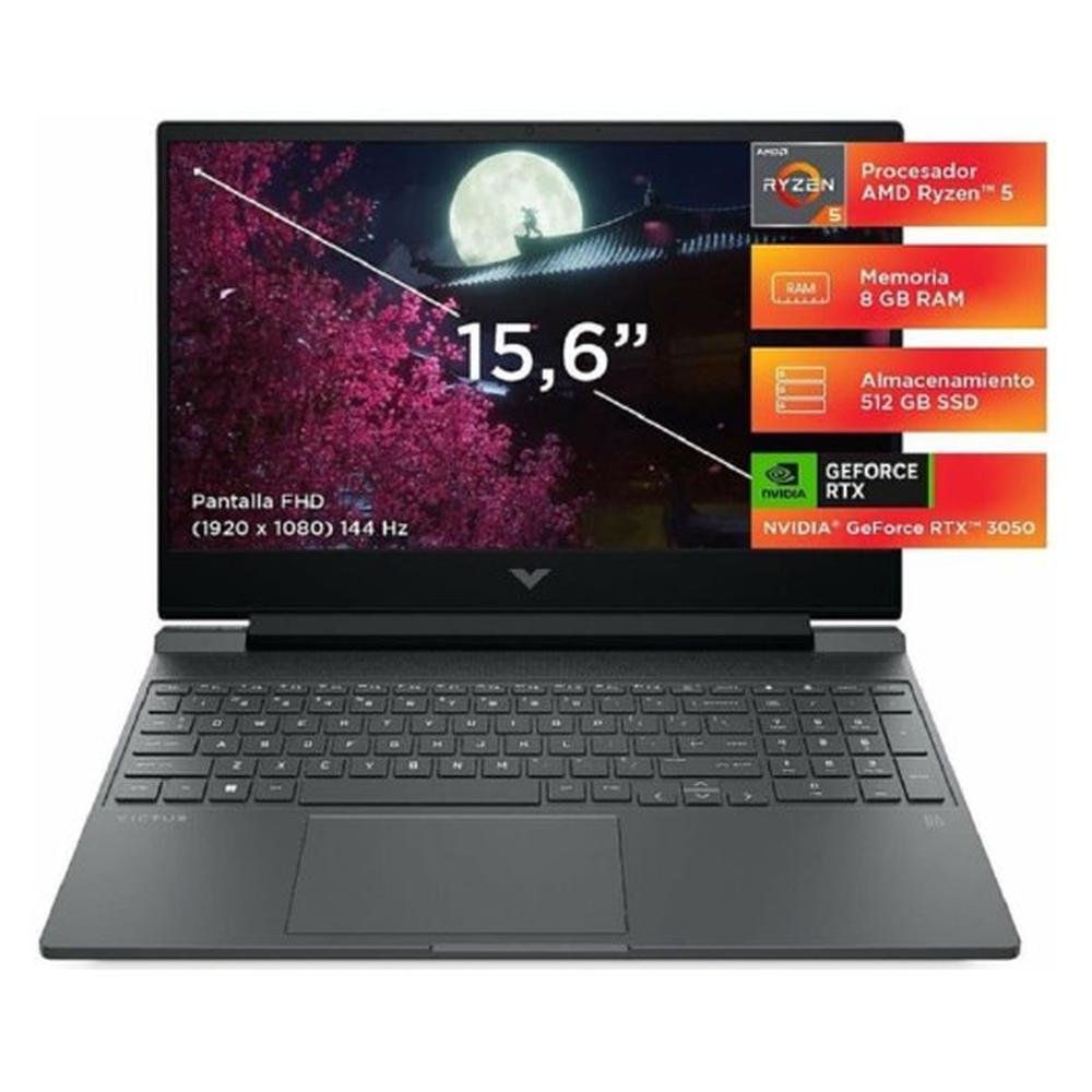 LAPTOP GAMER HP VICTUS 15.6" 15-FB2002LA FULL HD CORE R5-8645HS WIN11 8GB 512GB SSD RTX3050 6GB