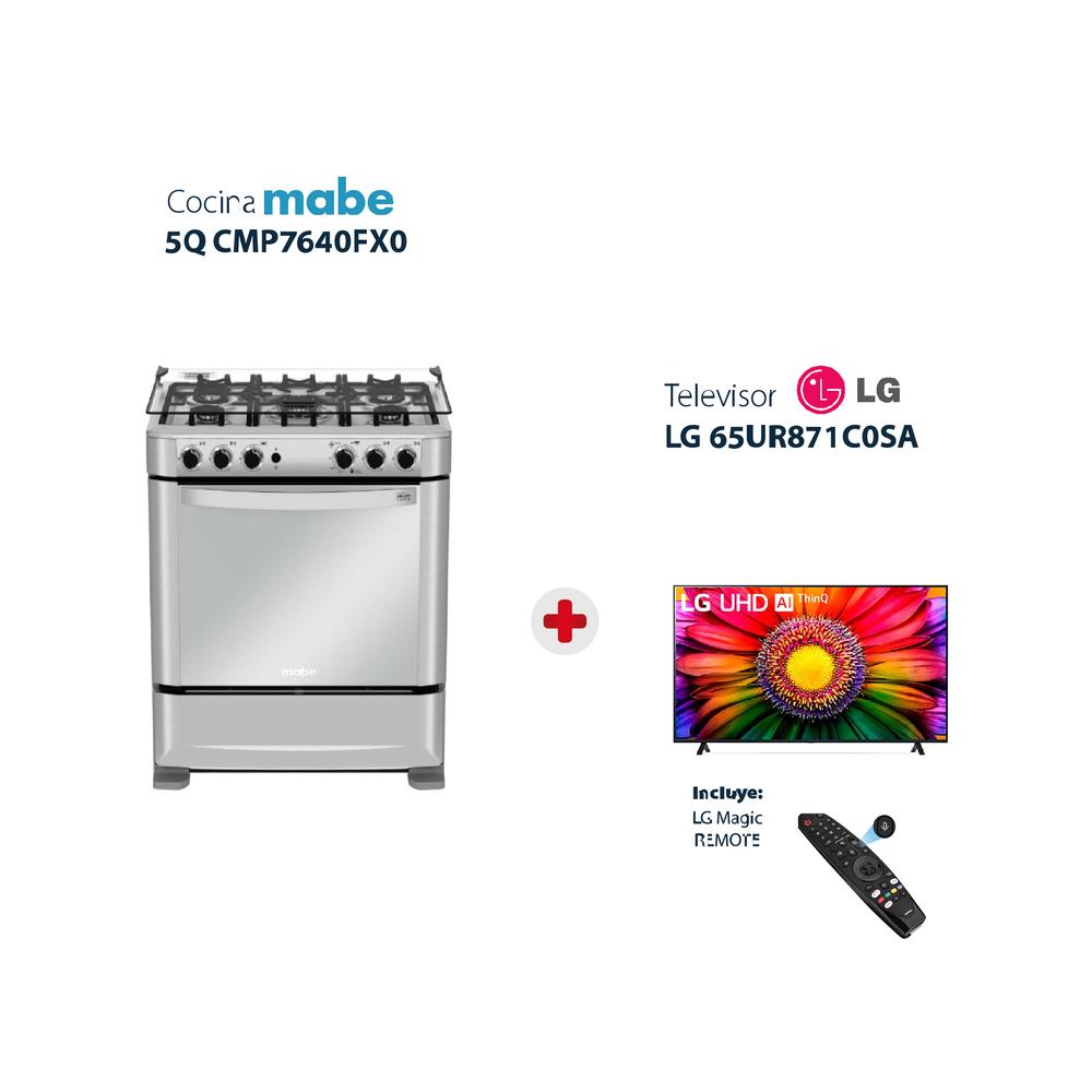 COCINA MABE CMP7640FX0 + CONEXIÓN + TELEVISOR 65" LG