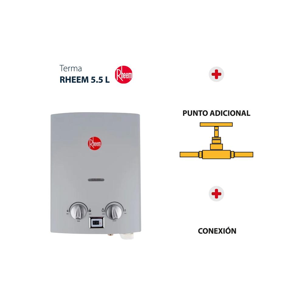 TERMA RHEEM 5.5 LTS TN + CONEXIÓN + PUNTO ADICIONAL