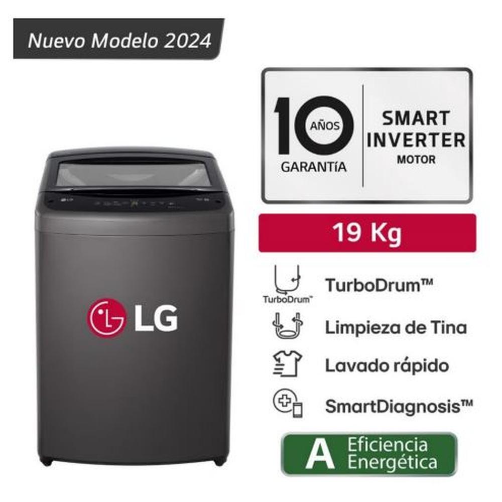 LAVADORA LG 19KG TURBODRUM CARGA SUPERIOR WT19BVTB MIDDLE BLACK