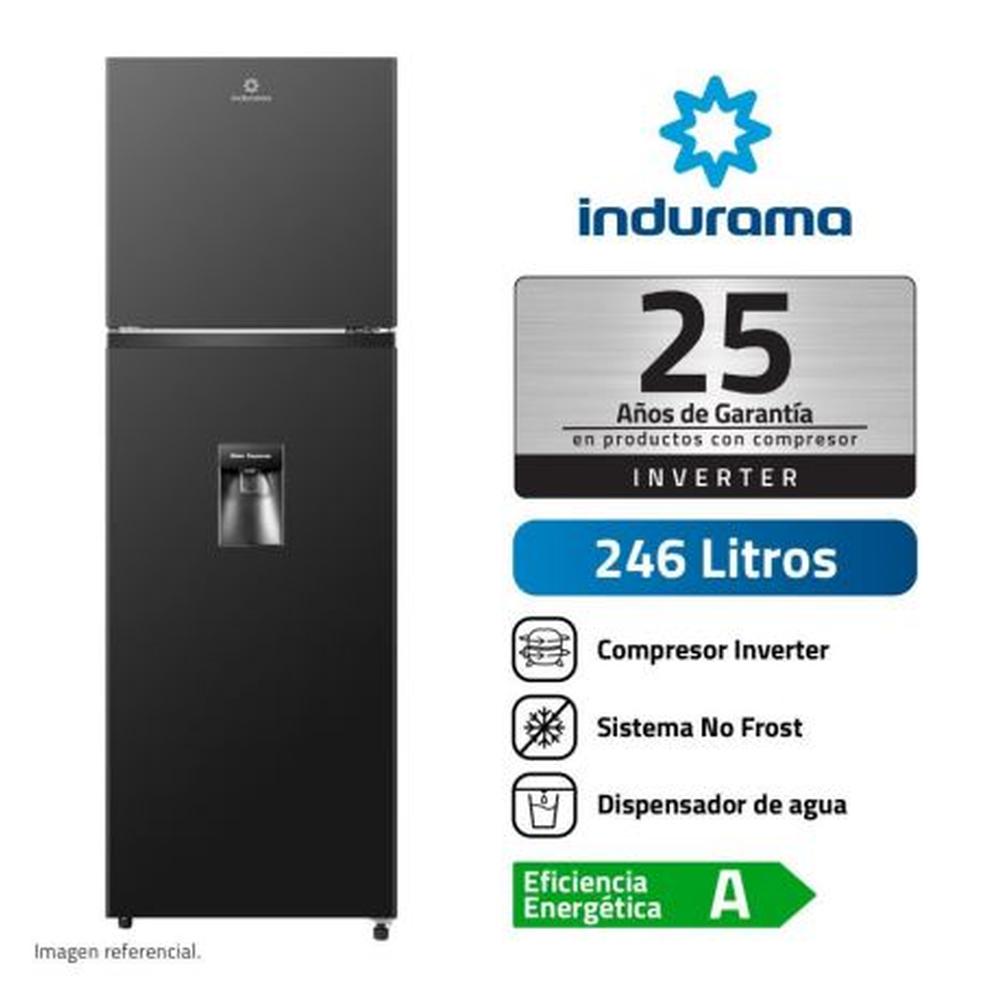 REFRIGERADORA INDURAMA 246LTS. RI-389DNI MOTOR INVERTER C/DISPENSER NEGRO