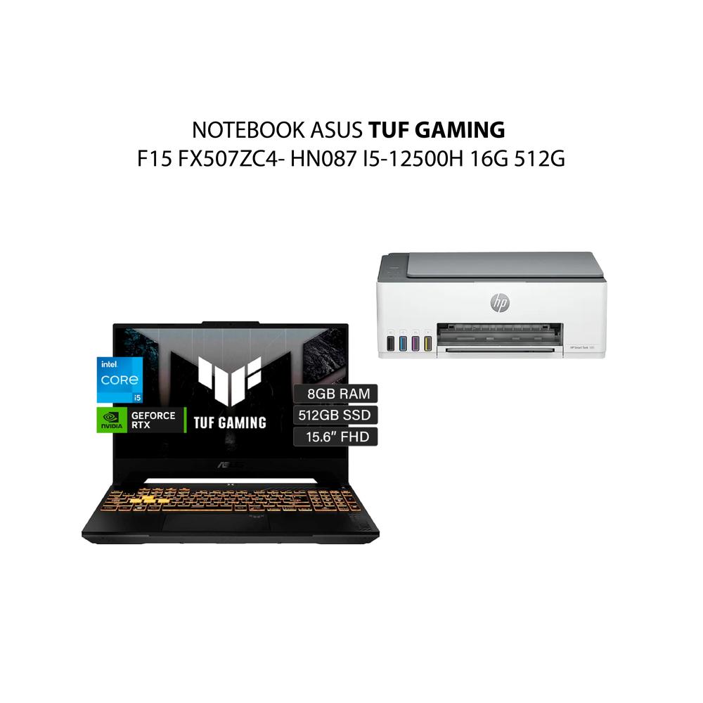 NOTEBOOK ASUS TUF GAMING F15 FX507ZC4- HN087 I5-12500H 16G 512G + IMPRESORA (COMBO)