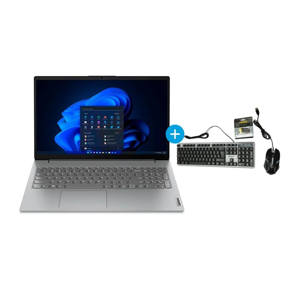 LAPTOP LENOVO V15 G4 AMN 15.6" Y TECLADO CON CABLE USB+MOUSE 4 BOTONES RGB (COMBO)