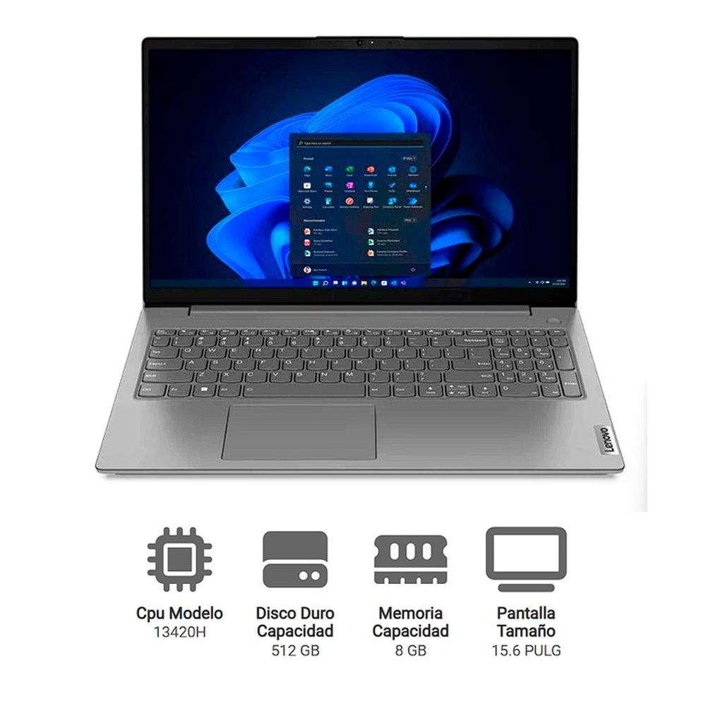 LAPTOP LENOVO V15 G4 IRU, 15.6" INTEL CORE I5 13420H, 8GB, 512GB SSD, INTEL® UHD GRAPHICS FOR 13TH GEN INTEL®, WINDOWS 11, IRON GREY