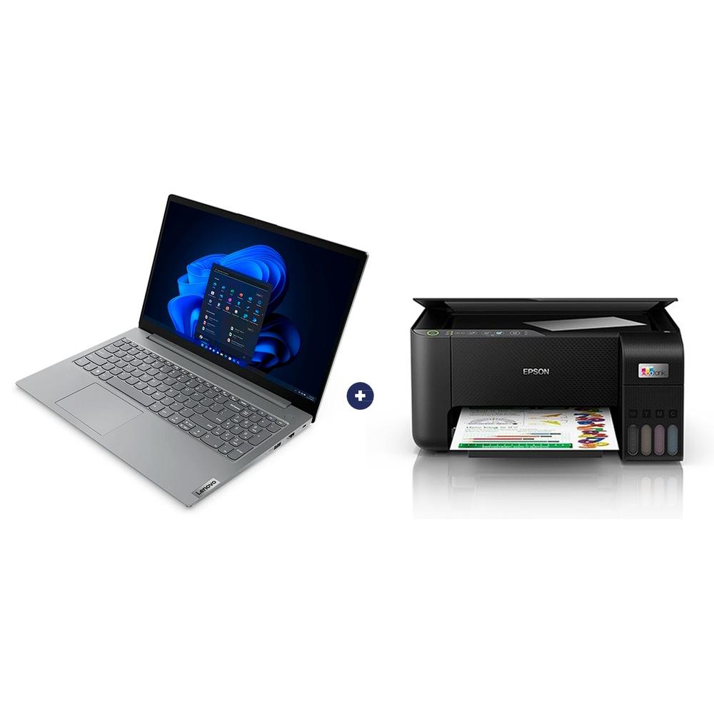 LAPTOP LENOVO V15 G4 AMN AMD RYZEN 5 7520U /8GB /256GB SSD /15.6" FHD /WINDOWS 11 / ARCTIC_GREY (82YU00X6LM) +IMPRESORA MULTIFUNCIONAL EPSON L3250 ECOTANK WIFI