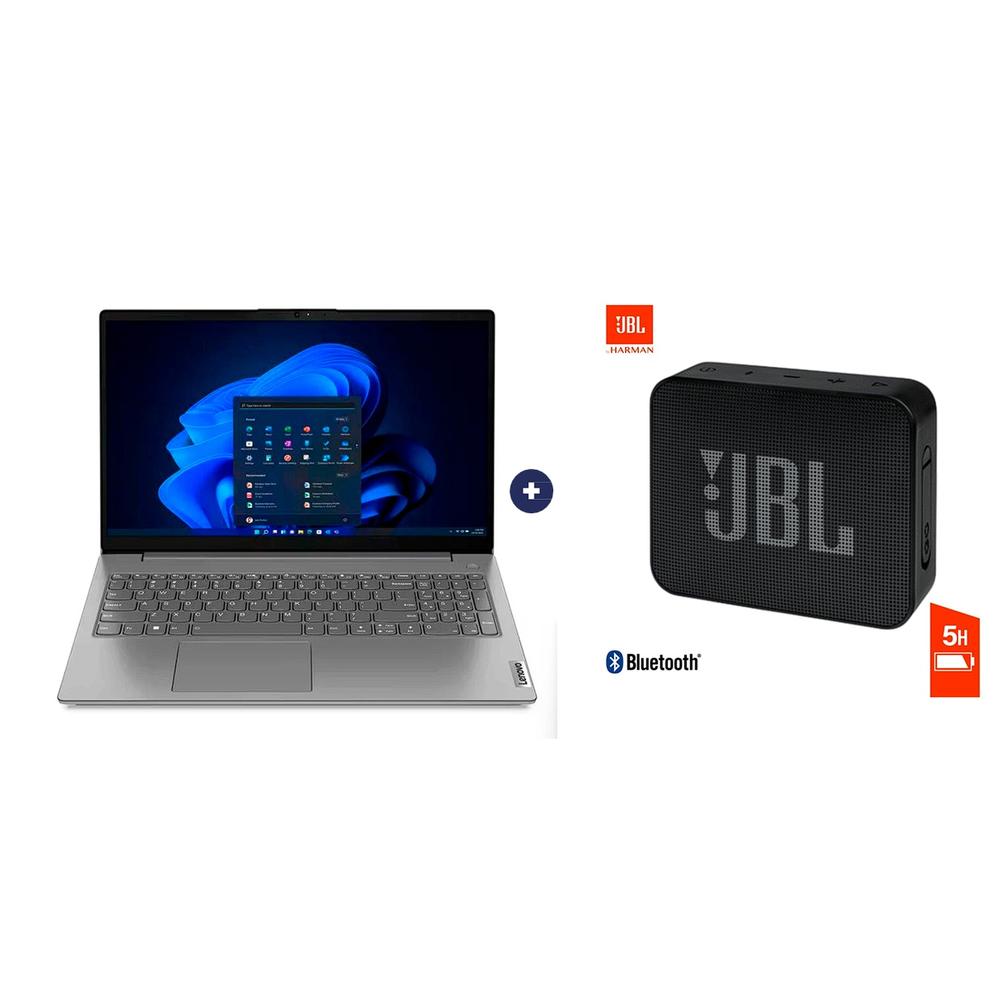 LAPTOP LENOVO V15 G4 IRU, 15.6" INTEL CORE I5 13420H, 8GB, 512GB SSD, INTEL® UHD GRAPHICS FOR 13TH GEN INTEL®, WINDOWS 11, IRON GREY + PARLANTE JBL GO ESSENTIAL NEGRO