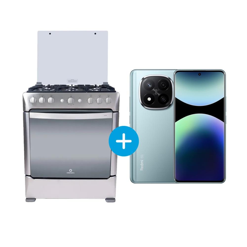 COCINA A GAS INDURAMA 6 QUEMADORES + CELULAR REDMI NOTE 14 PRO PLUS 5G 256GB (COMBO)