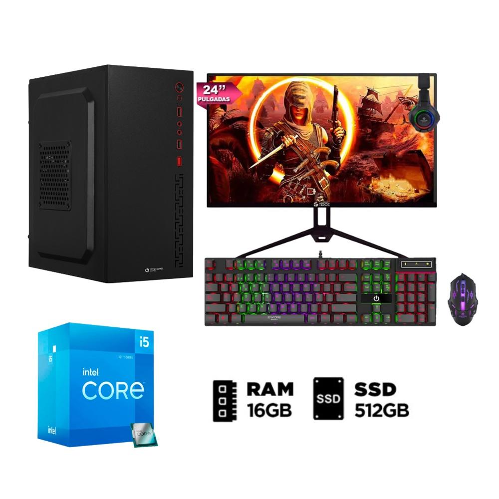 COMBO PC GAMER INTEL CORE I5 12VA 512GB 16GB + MONITOR 24"