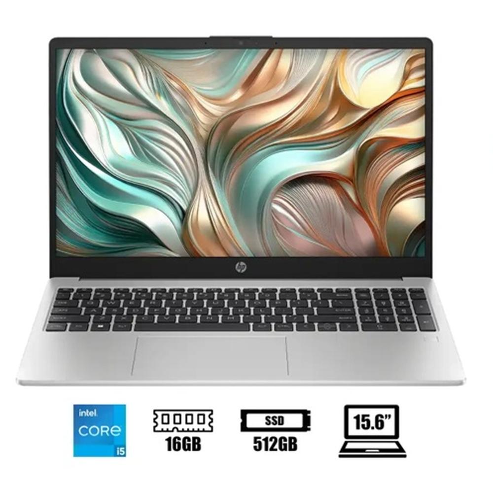LAPTOP HP NOTEBOOK 250G10 INTEL CORE I5 1334U), 16GB DDR4, 512 GB SSD, 15.6"HD, WINDOWS 11, COLOR: PLATA TURBO (TAPA PLOMO OSCURO, TAPA DE ABAJO PLOMO CLARO)