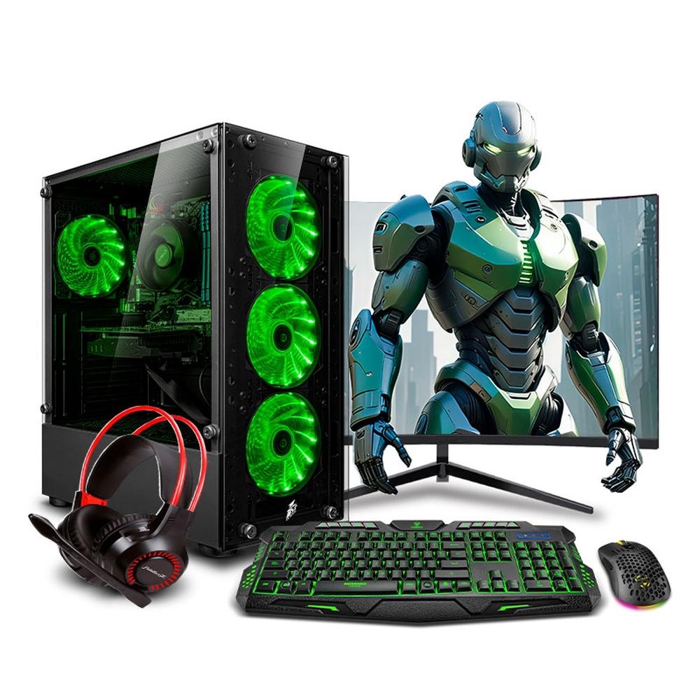 MI PC LISTA - PC GAMER HIPER HAKU GREEN RYZEN 7 8700G 16GB 500GB 24" CURVO MIPCLISTA - MI PC LISTA