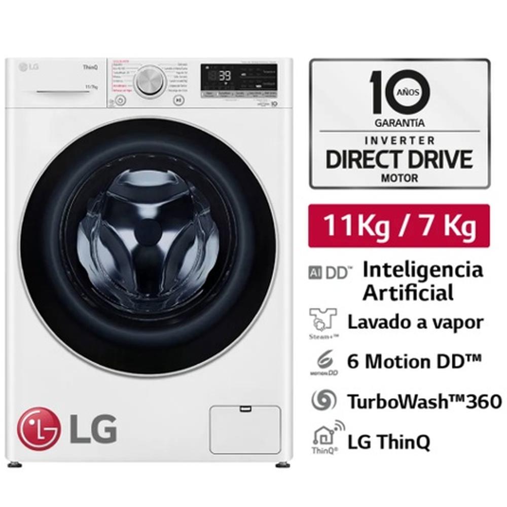 LAVASECA LG 11KG LAVADO 7KG SECADO, CARGA FRONTAL, BLANCO WD11WVC3S6
