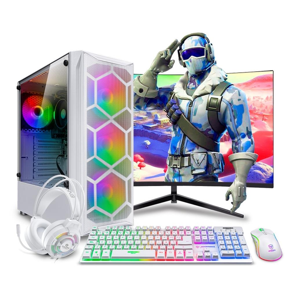 MI PC LISTA - PC GAMER HAKU WHITE RYZEN 7 5700G 32GB 500GB 24" CURVO MIPCLISTA - MI PC LISTA
