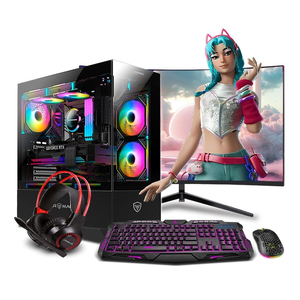 MI PC LISTA - PC GAMER STORM PINK PLUS RYZEN 5 5500X3D 32GB 500GB 24" CURVO RTX3060 12GB MIPCLISTA - MI PC LISTA