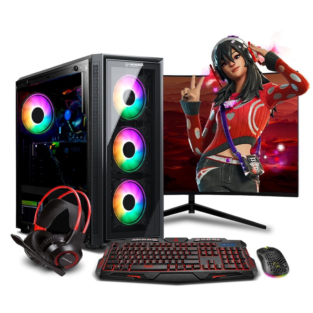MI PC LISTA - PC GAMER STORM RED RYZEN 5 5500X3D 32GB 1TB 24" CURVO RTX4060TI 8GB MIPCLISTA - MI PC LISTA