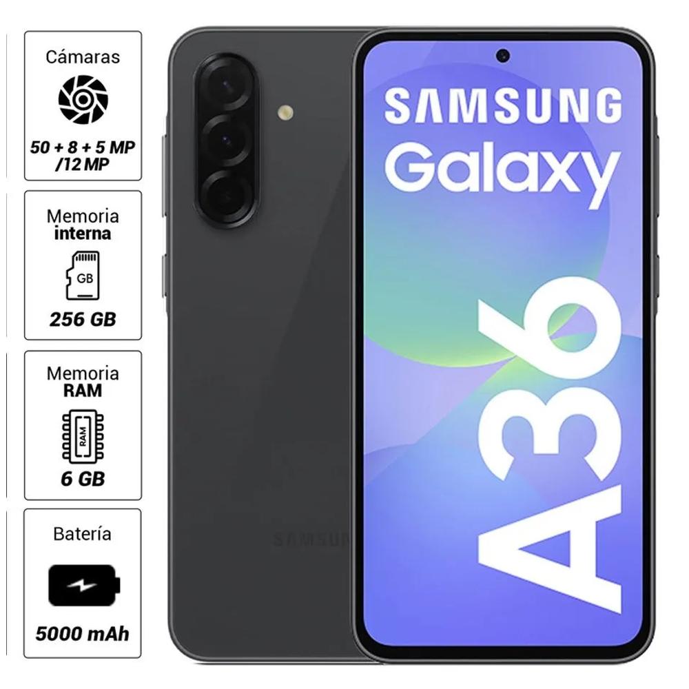 CELULAR SAMSUNG GALAXY A36 6.7" 8GB RAM 256GB NEGRO 5G