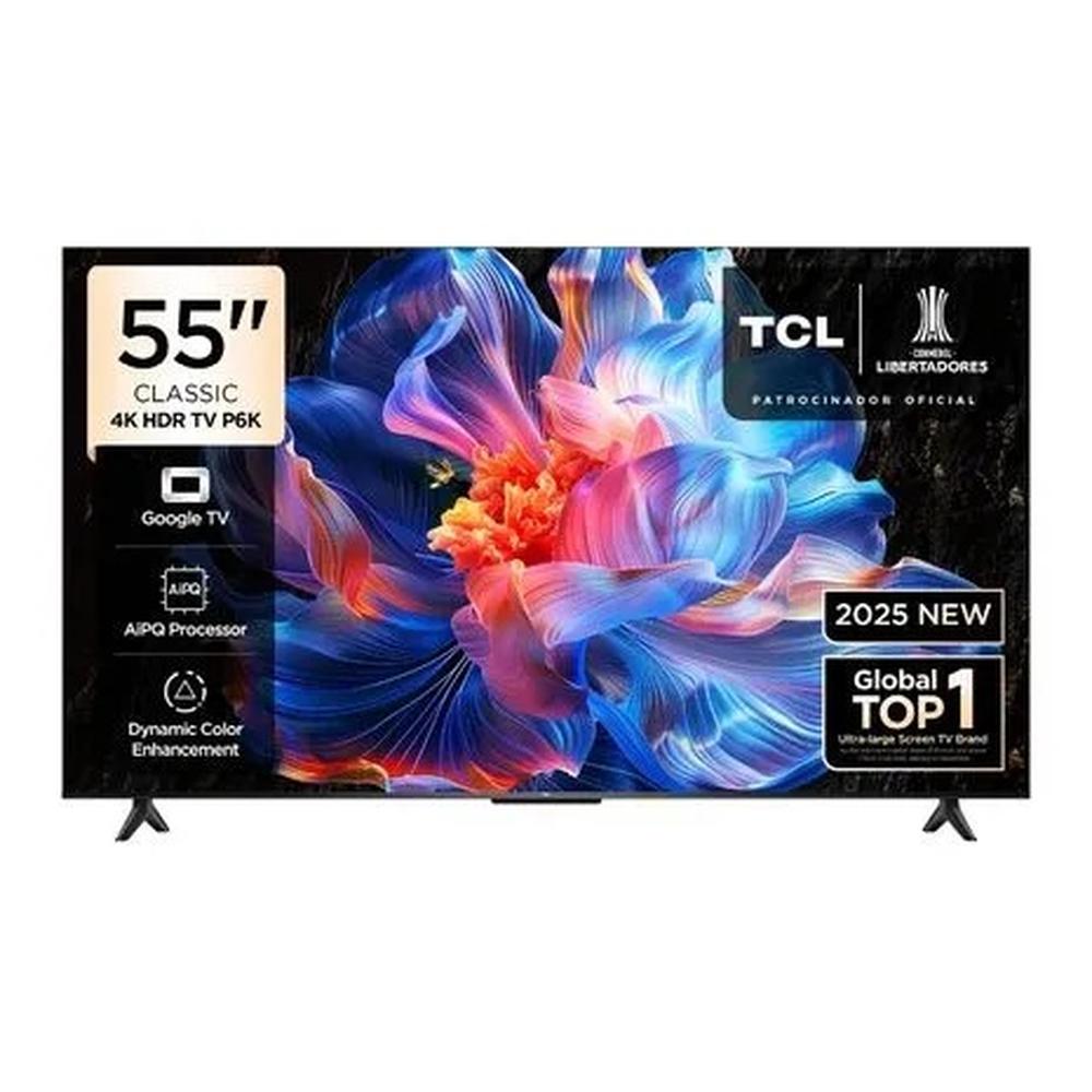 TELEVISOR TCL LED 55" UHD 4K SMART TV GOOGLE TV 55P6K MODELO 2025