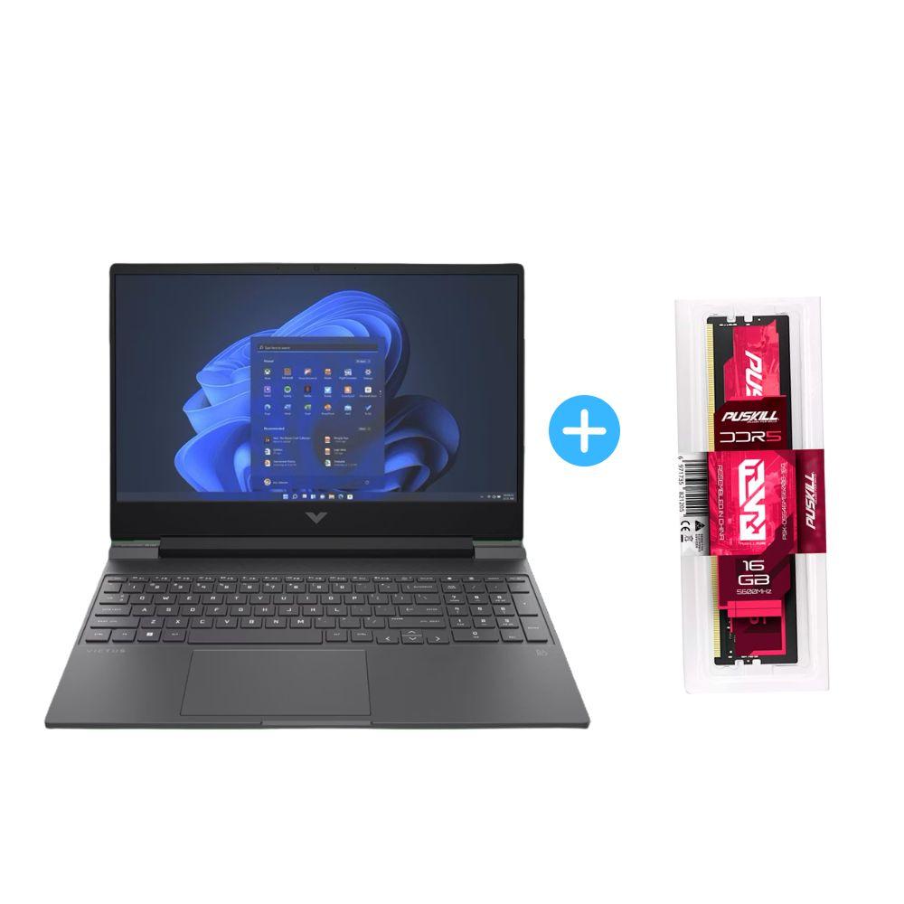 LAPTOP HP 15-FB2002LA RYZEN 5 512GB 8GB RTX™ 3050 + RAM PUSKILL DDR5-5600MHZ (COMBO)