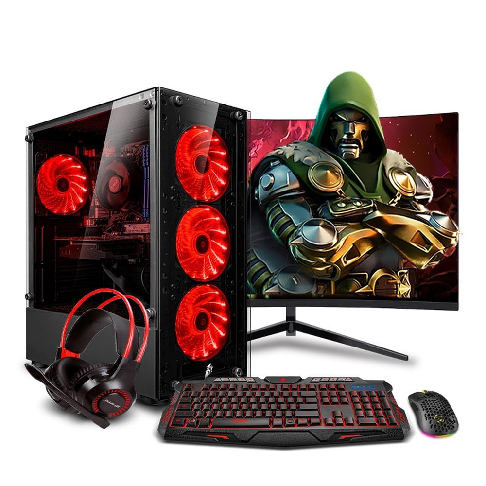 MI PC LISTA - PC GAMER HAKU RED PLUS RYZEN 5 8600G 16GB DDR5 1TB 24" CURVO MIPCLISTA - MI PC LISTA