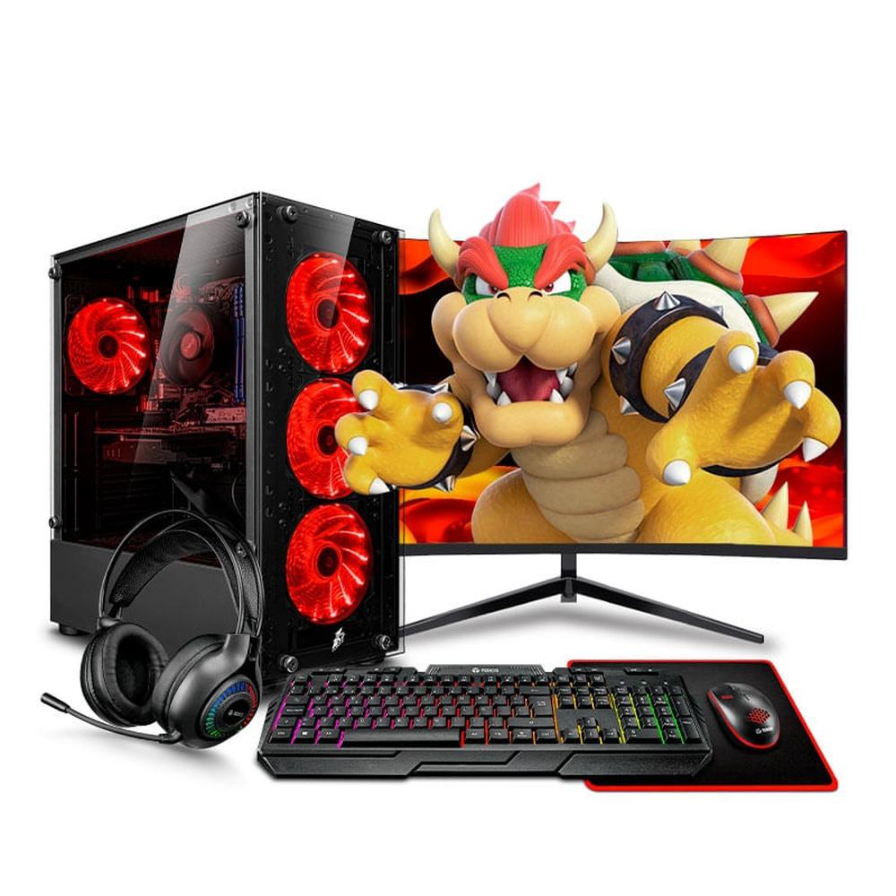 MI PC LISTA - PC GAMER DRACO RED CORE I7 8TH 16GB 1TB 24" CURVO RTX3050 6GB MIPCLISTA - MI PC LISTA