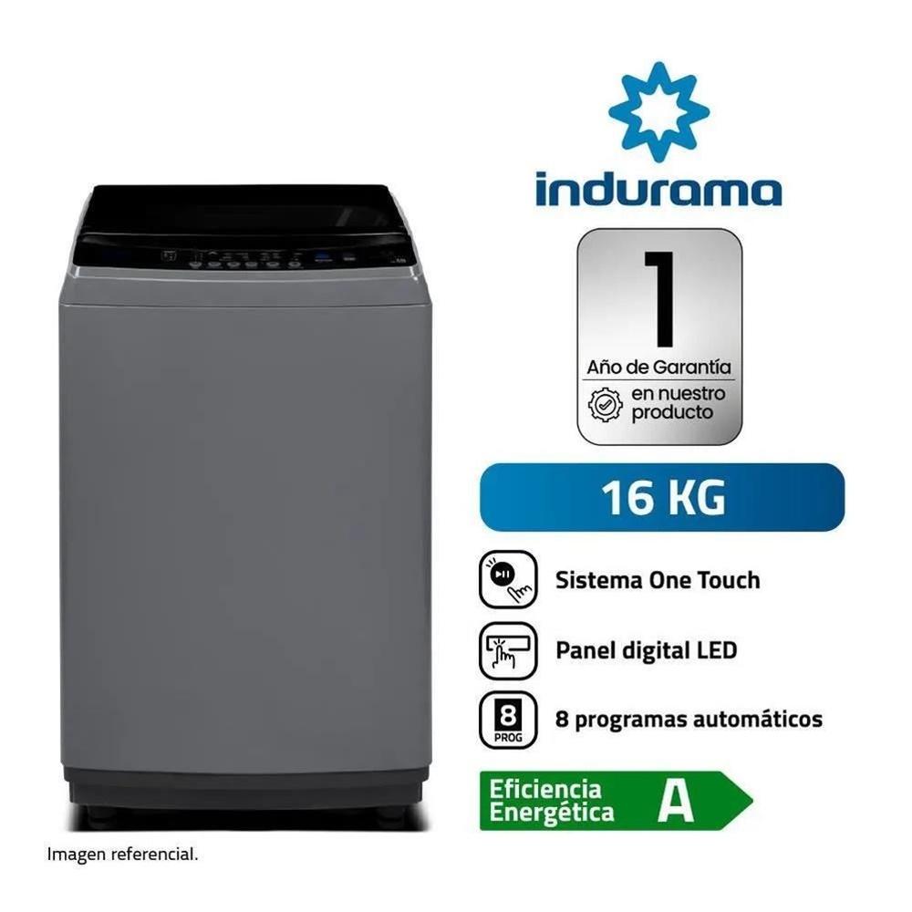 LAVADORA AUTOMATICA 16 KG INDURAMA LRI-16DGR GRIS OSCURO