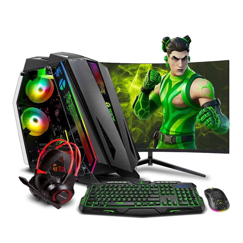 MI PC LISTA - PC GAMER FALKOR GREEN RYZEN 5 5500X3D 32GB 1TB 24" CURVO RTX4060TI 8GB MIPCLISTA - MI PC LISTA