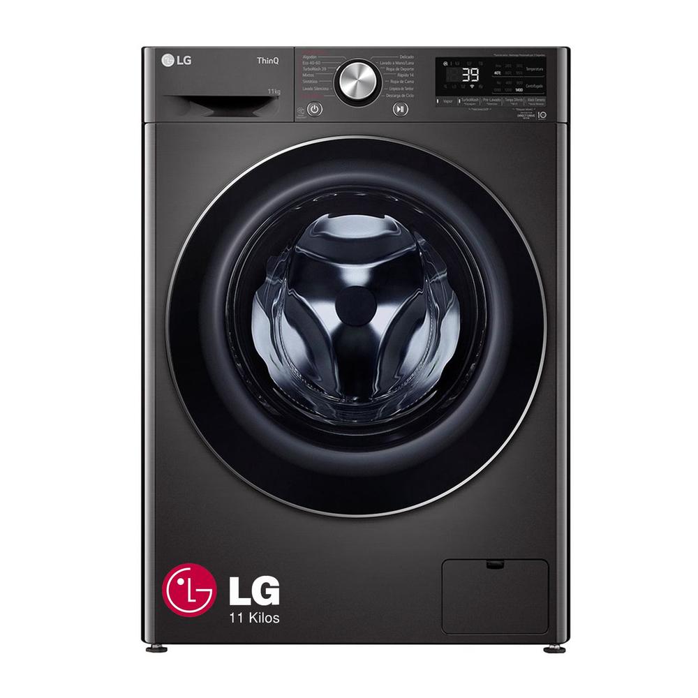 LAVADORA LG 11 KG CARGA FRONTAL CON AI DD Y THINQ WM11BVC3S6 NEGRO ACERO