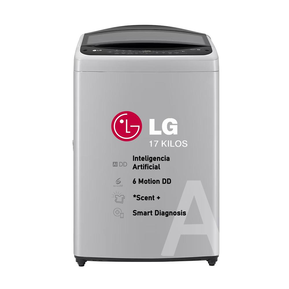 LAVADORA LG DE 17 KG CARGA SUPERIOR AI DD CON 6 MOTION WT17DV6T GRIS