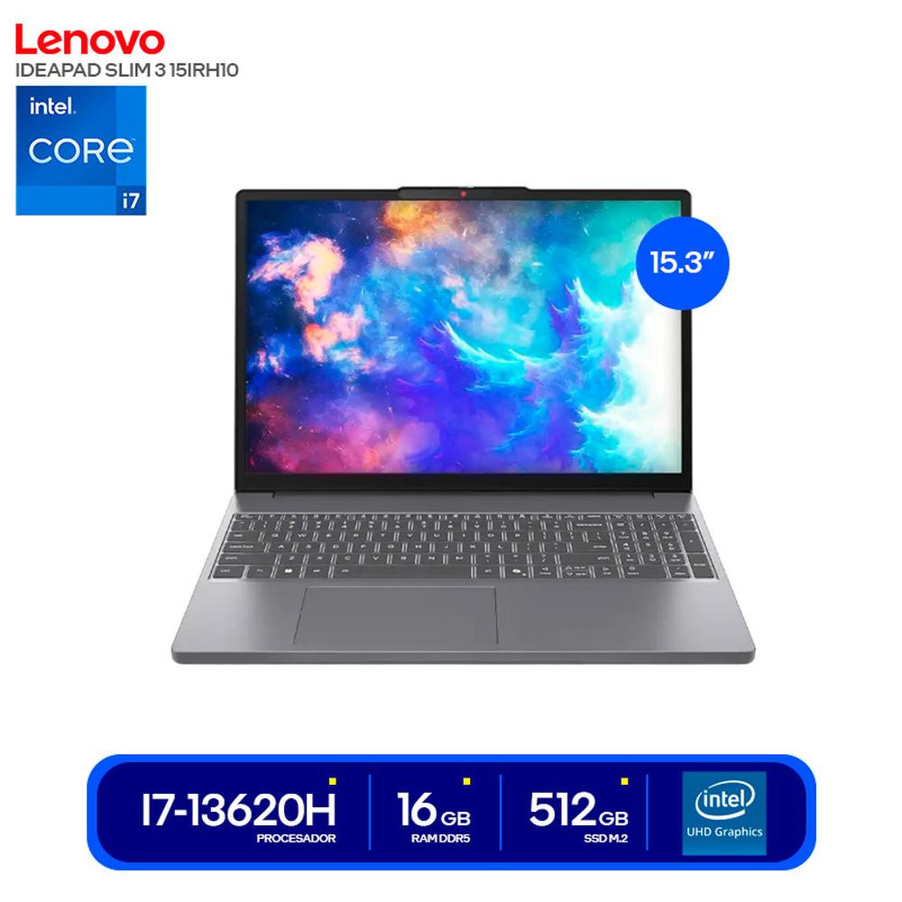 LAPTOP INTEL CORE I7-13620H, 15.3" WUXGA (1920 X 1200), 16GB, 512GB SSD, WINDOWS 11, COLOR:LUNA GREY, WIFI6, 15IRH10