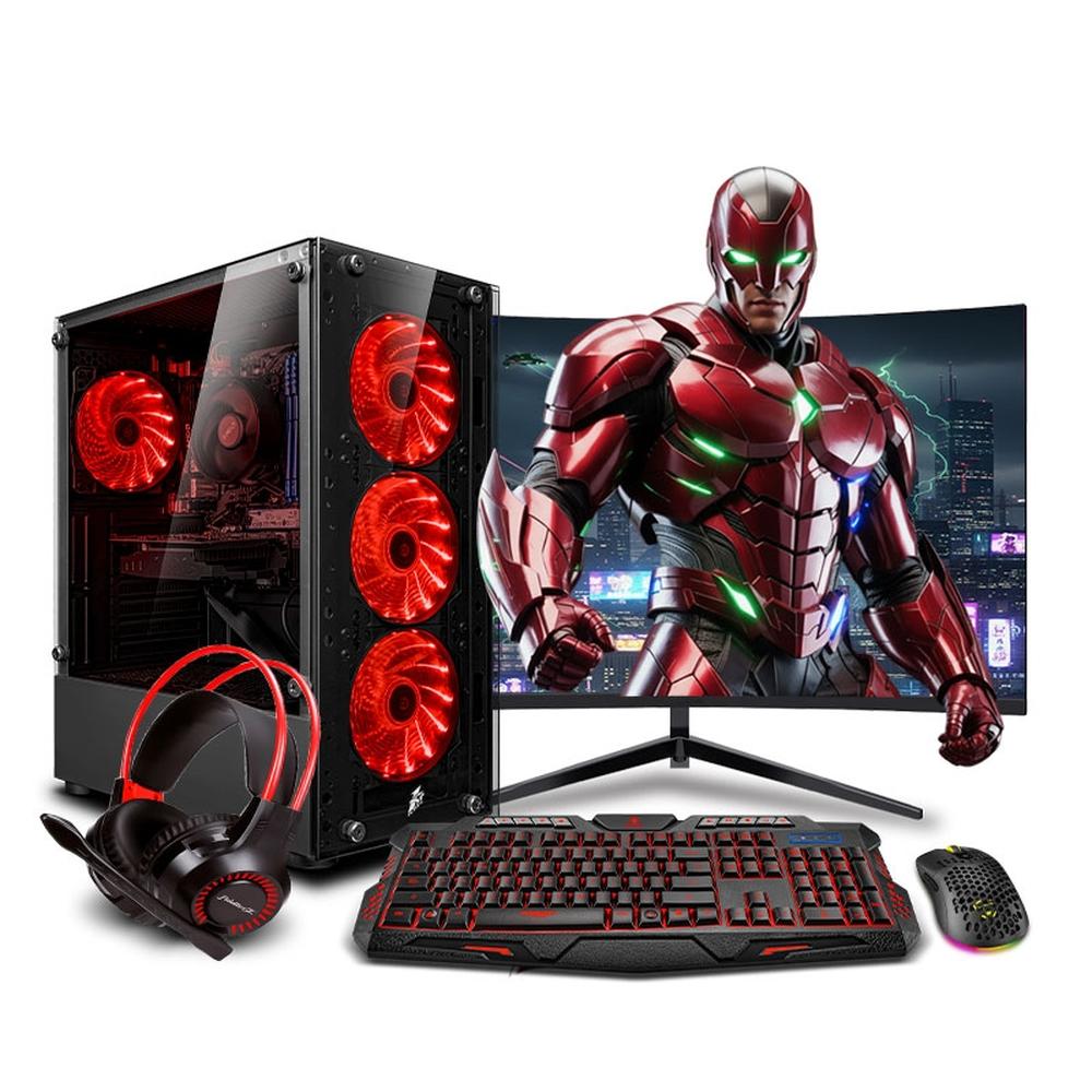 COMPUTADORA PC GAMER DRACO RED CORE I7 10700F 16GB 500GB 24" CURVO RTX3050 6GB MIPCLISTA - MI PC LISTA