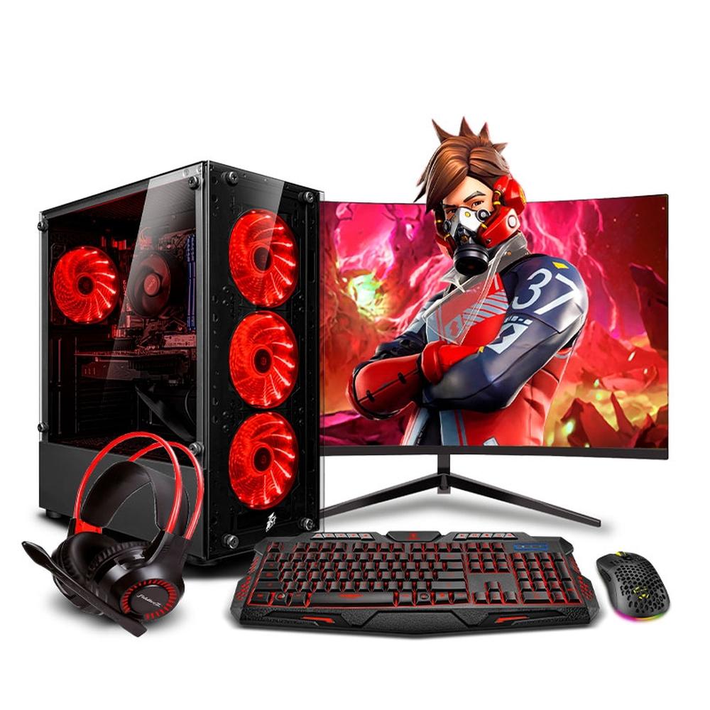 COMPUTADORA PC GAMER DRACO RED PLUS INTEL CORE I5 12400F 12TH 16GB 500GB 24" CURVO RTX5050 8GB MIPCLISTA - MI PC LISTA