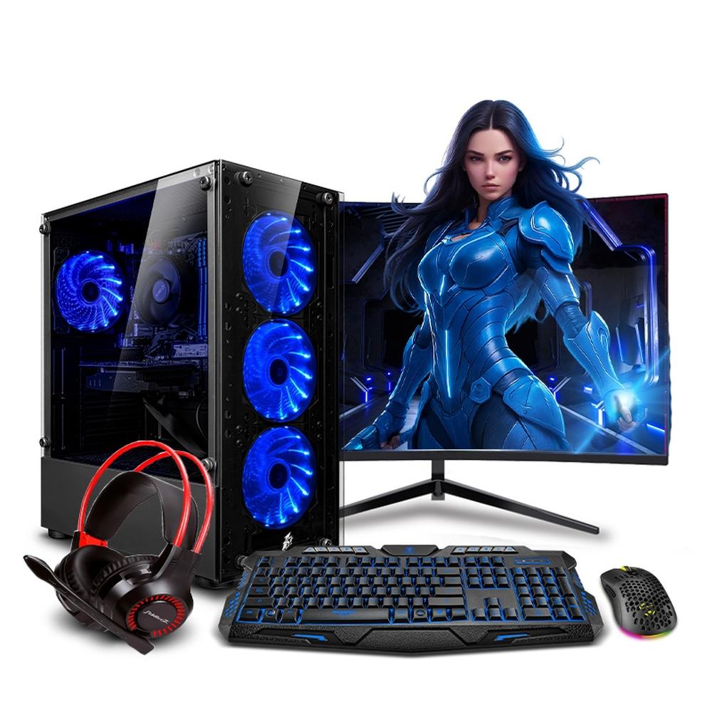 COMPUTADORA PC GAMER STORM BLUE PLUS RYZEN 7 5700G 16GB 500GB 24" CURVO RTX5060 8GB