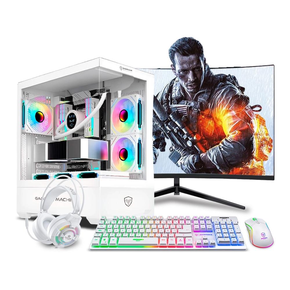 COMPUTADORA PC GAMER FALKOR WHITE PLUS RYZEN 7 8700F 16GB DDR5 500GB 24" CURVO RTX5060 8GB MIPCLISTA - MI PC LISTA