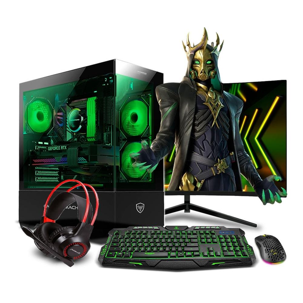 COMPUTADORA PC GAMER DRACO GREEN PLUS INTEL CORE I7 12700F 16GB DDR4 500GB RTX5060TI 16GB 24" CURVO MIPCLISTA - MI PC LISTA
