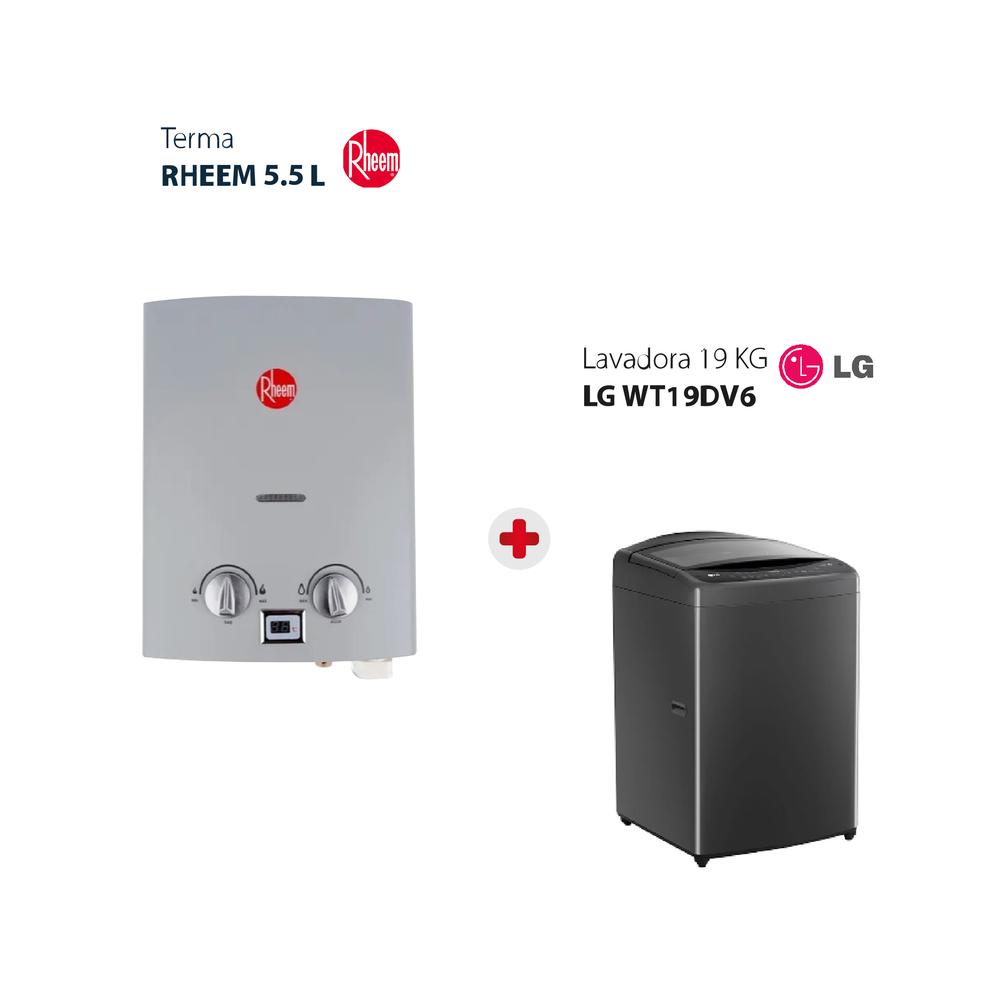 TERMA RHEEM 8 LTS TN + CONEXIÓN + PUNTO ADICIONAL + DUCTERÍA