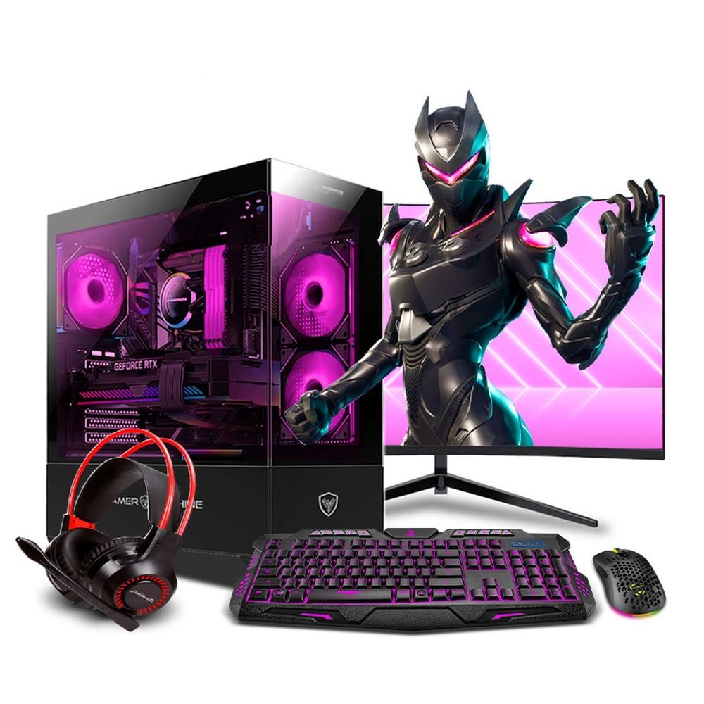 COMPUTADORA PC GAMER FALKOR PINK PLUS CORE I5 14400F 14TH 32GB 1TB 24" CURVO RTX5060 8GB MIPCLISTA - MI PC LISTA