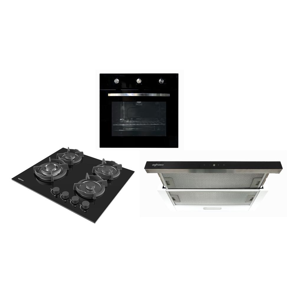 ENCIMERA 4H + HORNO 4 FUNCIONES + CAMPANA EXTRACTORA DE 60 CM + CONEXIÓN