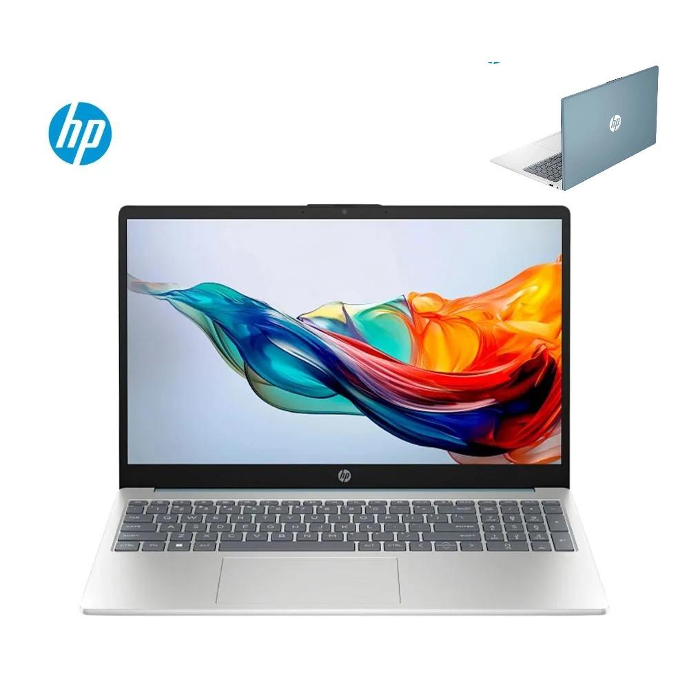 LAPTOP HP RYZEN 5-7520U/ 16GB/ SSD512GB/ 15.6 / WINDOWS 11, COLOR CUBIERTA AZUL CLARO DE LUNA, BASE Y MARCO DE TECLADO EN PLATA NATURAL