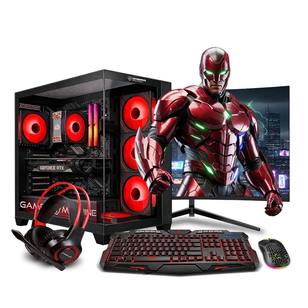 COMPUTADORA PC GAMER DRACO RED INTEL CORE I7 9TH 16GB 500GB 24" RTX5050 8GB