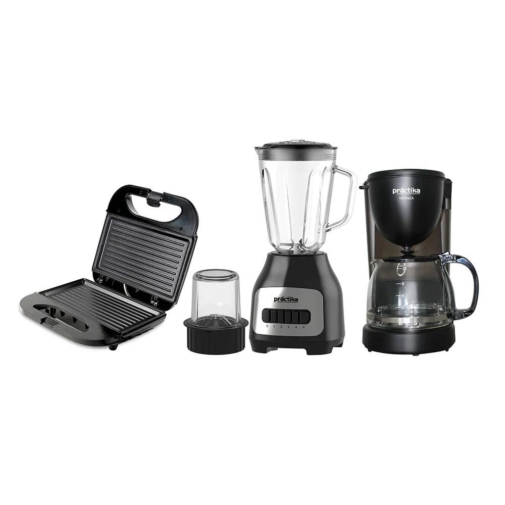 COMBO PRACTIKA: LICUADORA BLENDER + CAFETERA VICENZA +SANDWICHERA