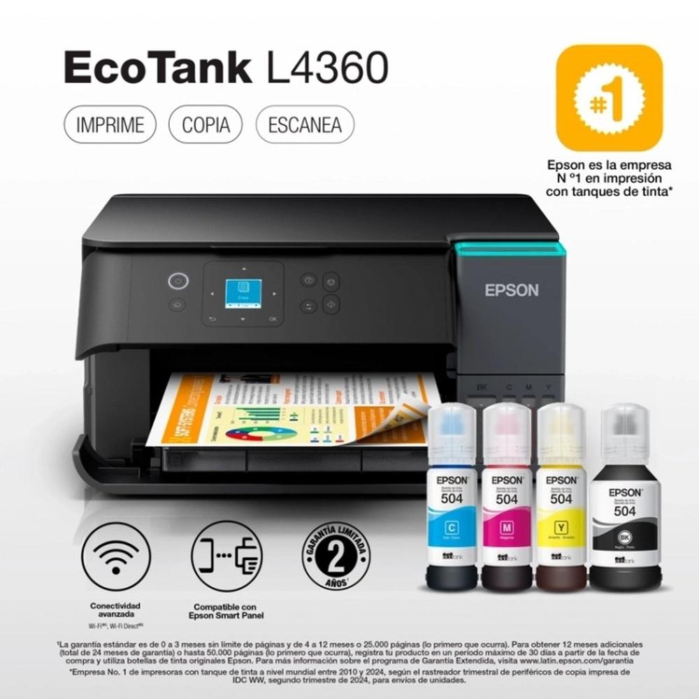IMPRESORA MULTIFUNCIONAL EPSON ECOTANK L4360 WIFI DUPLEX