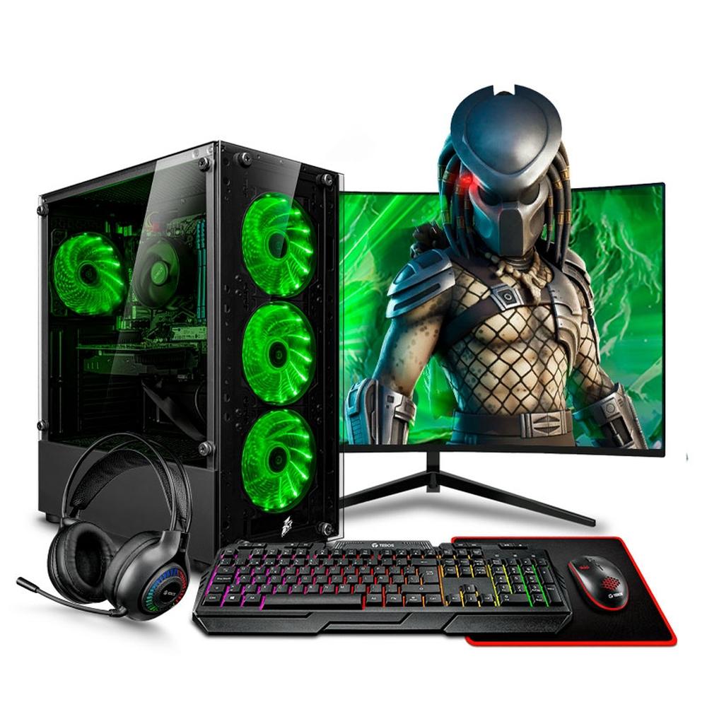 COMPUTADORA PC GAMER HAKU GREEN AMD RYZEN 5 4600G 16GB 500GB 24" CURVO MIPCLISTA - MI PC LISTA