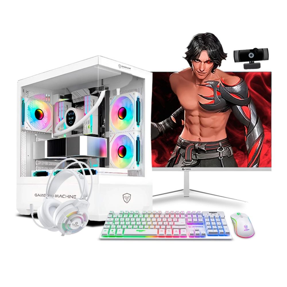 COMPUTADORA PC GAMER HAKU RED PLUS RYZEN 7 5700G 8GB 500GB 24" CURVO MIPCLISTA - MI PC LISTA