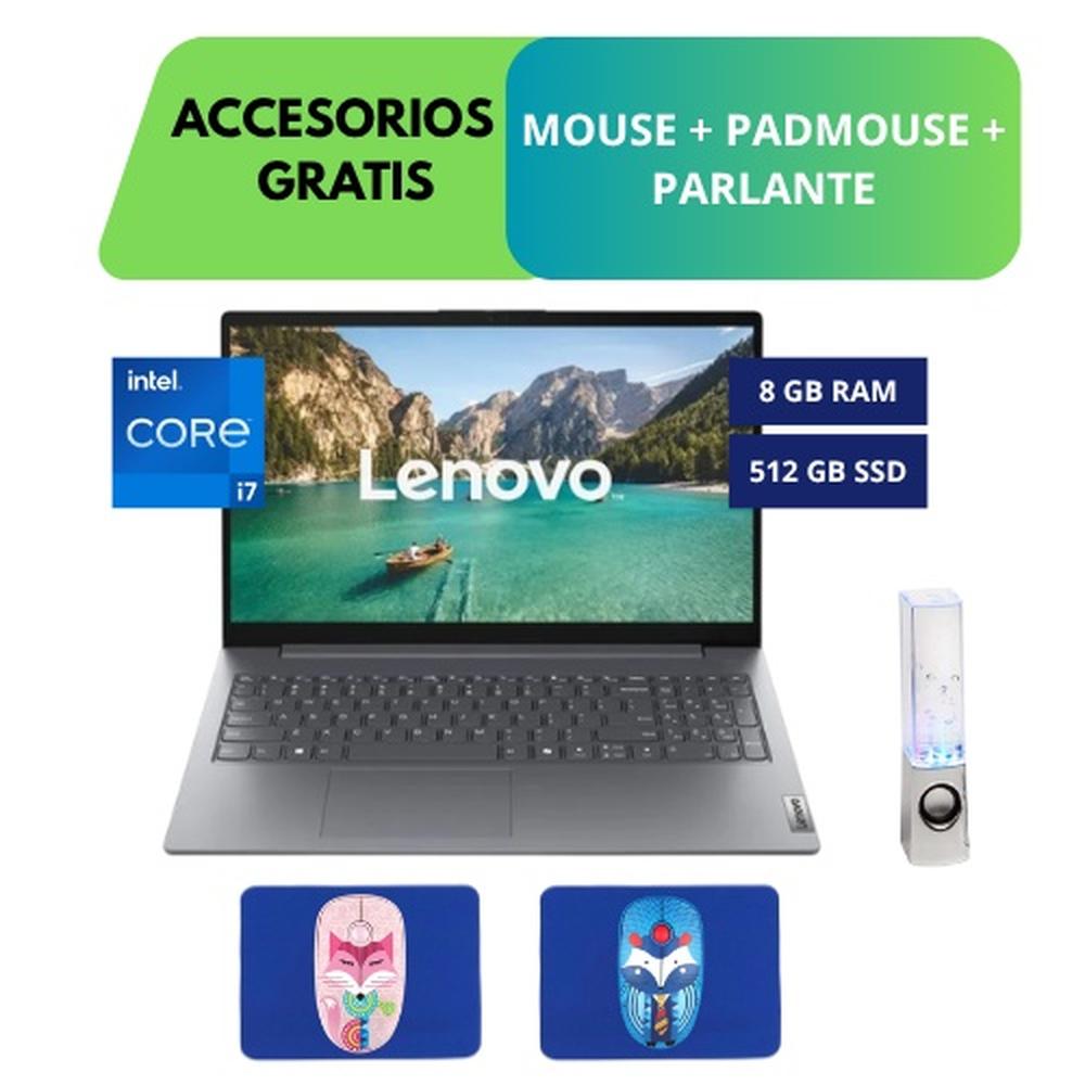 COMBO LAPTOP LENOVO V15 G5 IRL, INTEL CORE I7-13620H , 8 GB RAM, 512GB SSD + ACCESORIOS GRATIS (MOUSE, PADMOUSE Y PARLANTE)