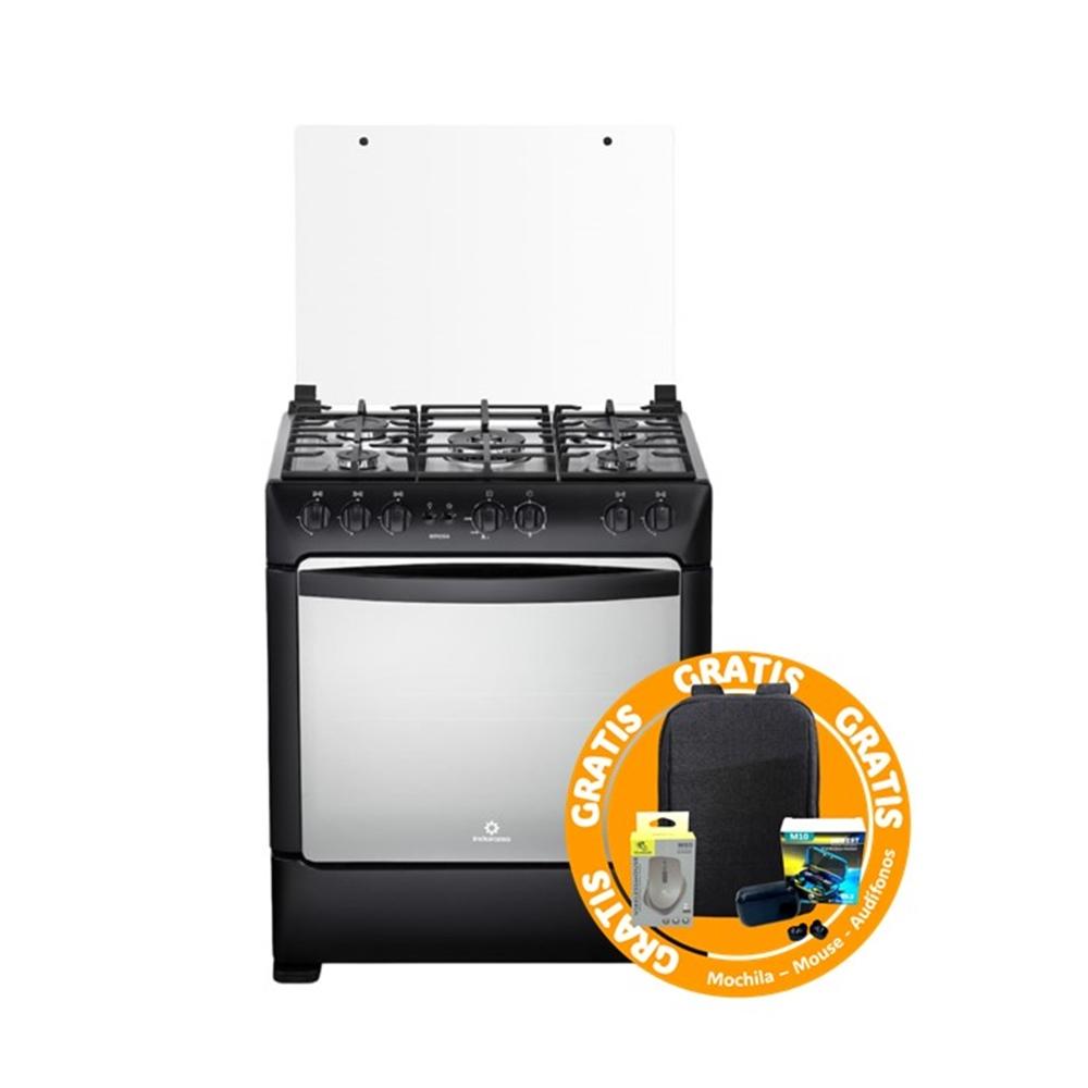 COCINA A GAS INDURAMA BORGOÑA ZAFIRO 5 HORNILLAS + PACK ESCOLAR TITANIA MOCHILA, MOUSE Y AUDIFONO INALÁMBRICO