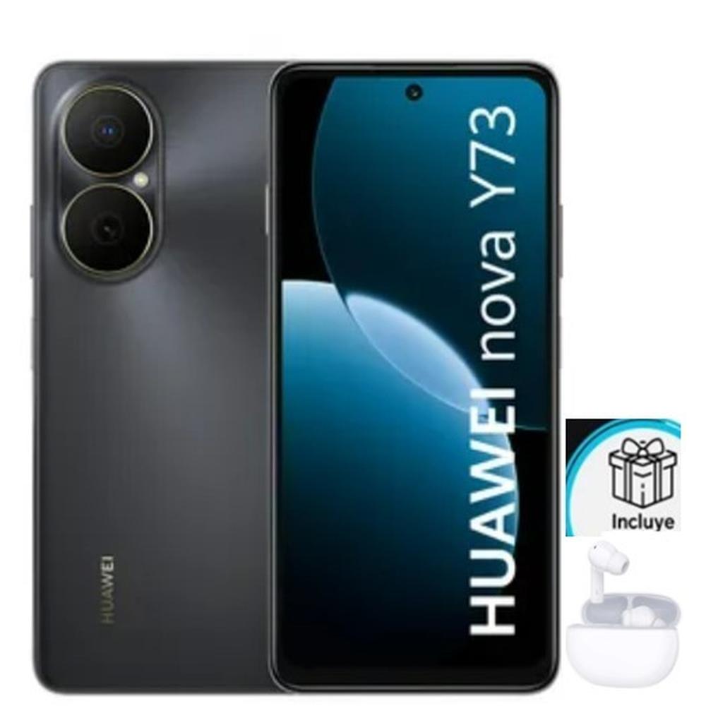 CELULAR HUAWEI NOVA Y73 NEGRO 8GB+256GB - SUPER BATERÍA 6620 MAH + FREEBUDS DE REGALO