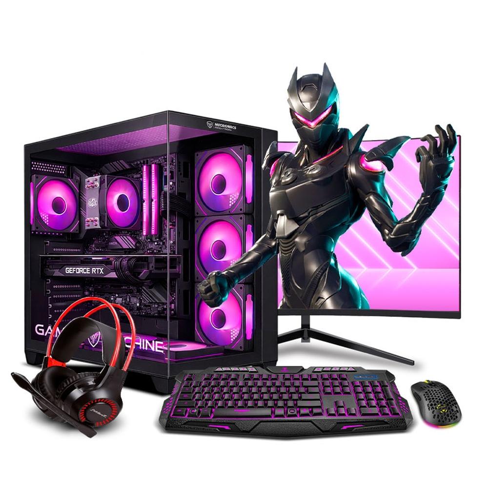 COMPUTADORA PC GAMER FALKOR PINK PLUS CORE I7 12700F 32GB DDR4 1TB 24" CURVO RTX5060 8GB MIPCLISTA - MI PC LISTA