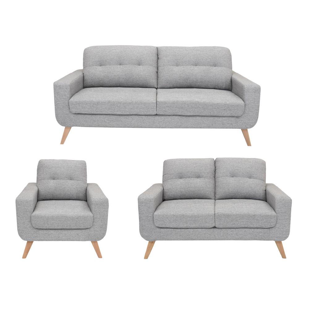 SOFA SCOTTY TELA ALPHA 3C 2C 1C GRIS PLATA