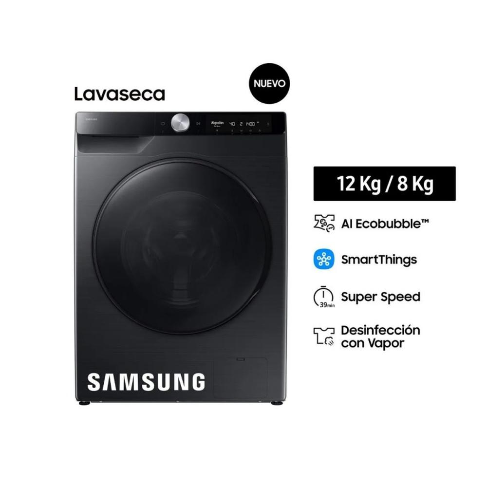 LAVASECA SAMSUNG 12KG/8KG WD12FG6B34BB/PE BESPOKE AI NEGRO
