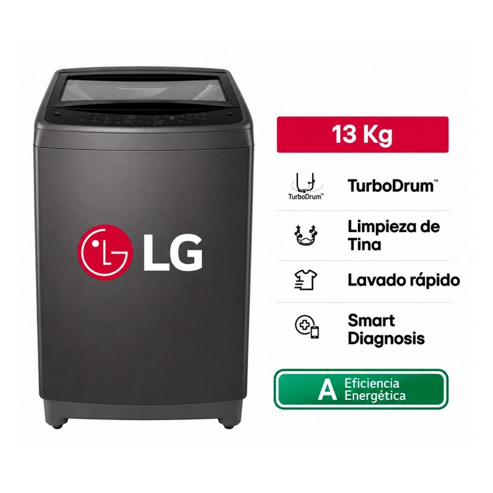 LAVADORA LG WT13BVTB 13KG NEGRO CLARO (*)